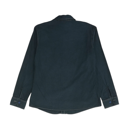 Navy Solid Long Sleeve Button Down