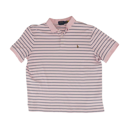 Pink Striped Short Sleeve Polo