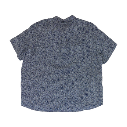 Navy Print Short Sleeve Button Down