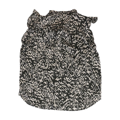 Black Animal Print Sleeveless Blouse