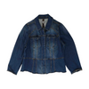 Blue Plus Size Solid Denim Jacket
