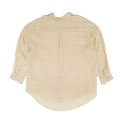 Beige Long Sleeve Button Down
