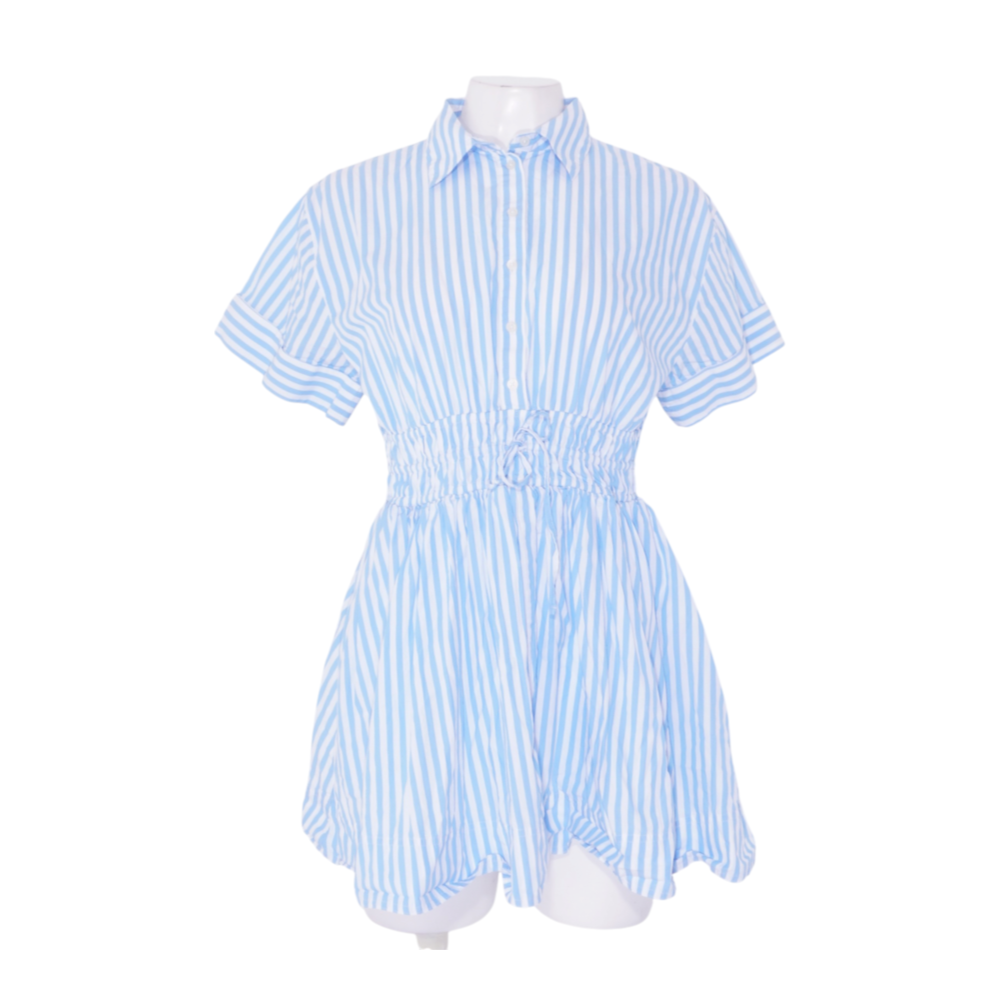 Blue Striped Mini Dress
