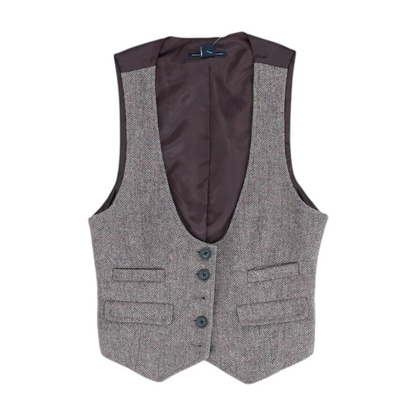 Brown Chevron Casual Vest