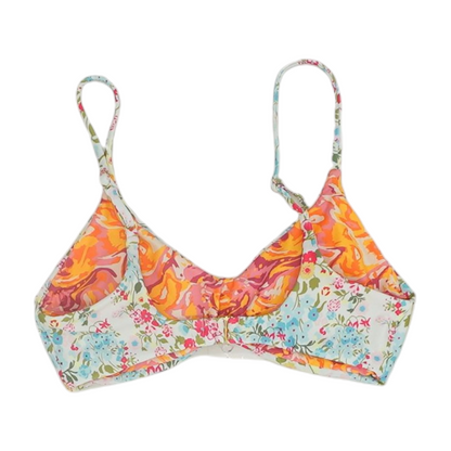 White Floral Swim Top
