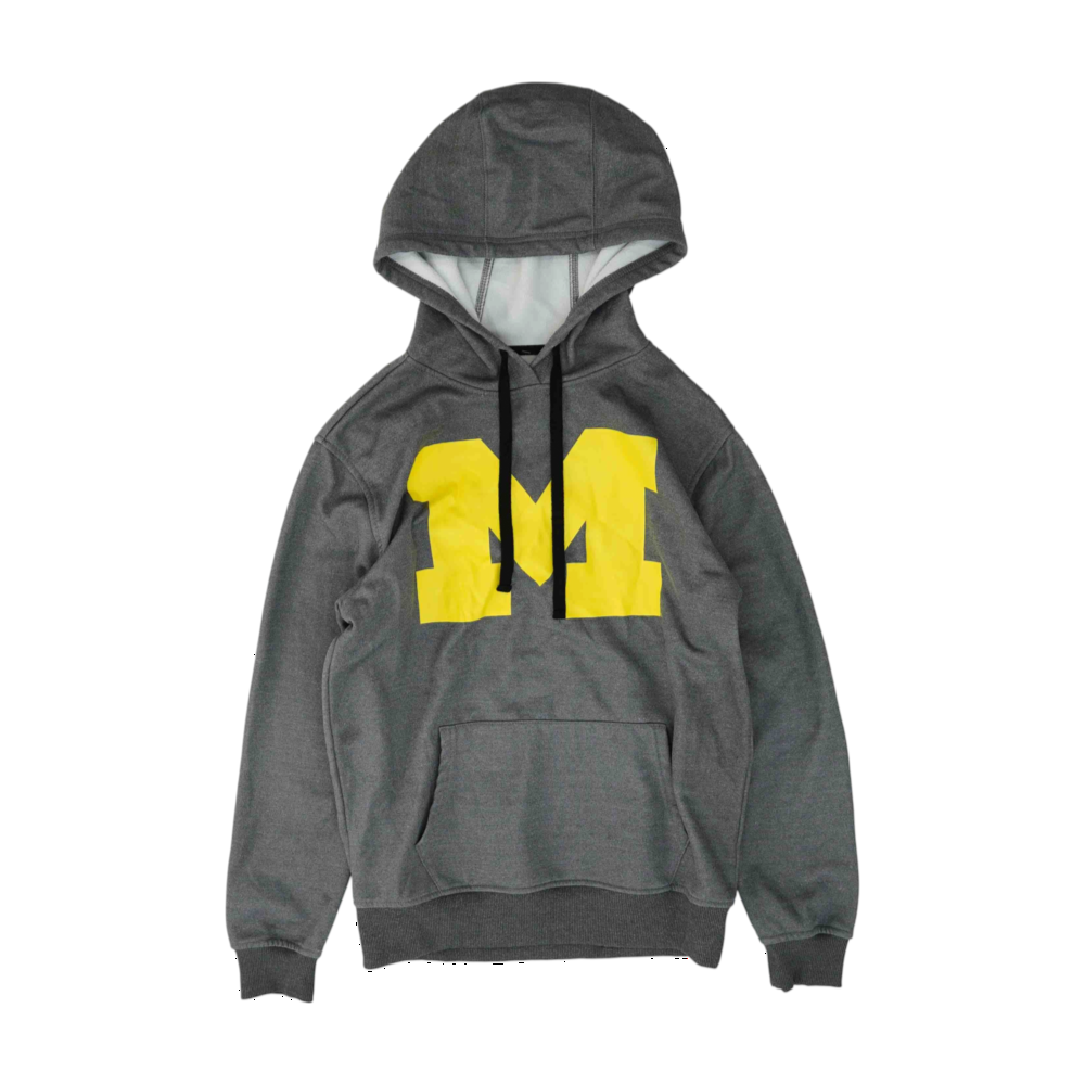 Gray Michigan Wolverines Solid Hoodie Pullover