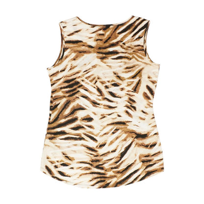 Brown Animal Print Sleeveless Blouse