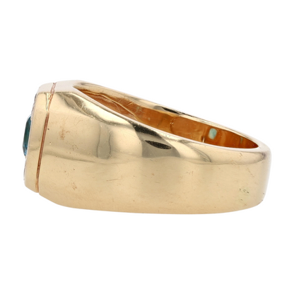 14K Yellow Gold Blue Stone Fashion Ring