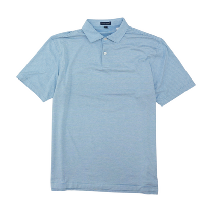 Blue Striped Short Sleeve Polo