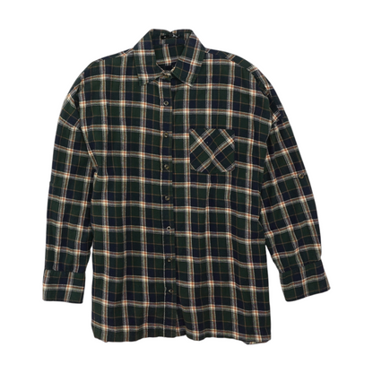 Green Plaid Flannel Button Down