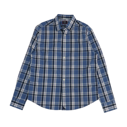 Blue Plaid Long Sleeve Button Down