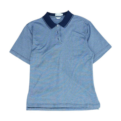 Blue Geometric Polo Knit Top