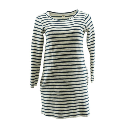 White Striped Midi Dress