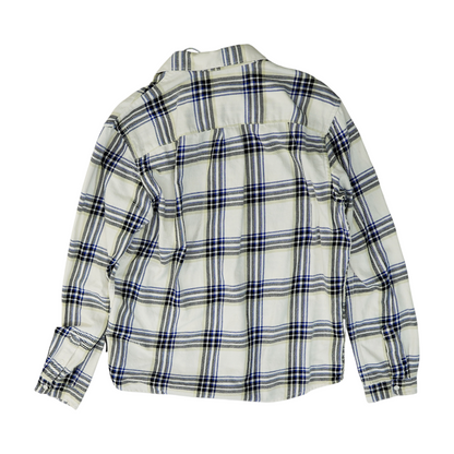 White Plaid Flannel Button Down