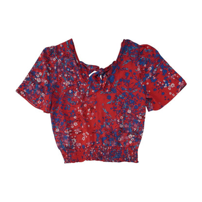 Red Floral Blouse