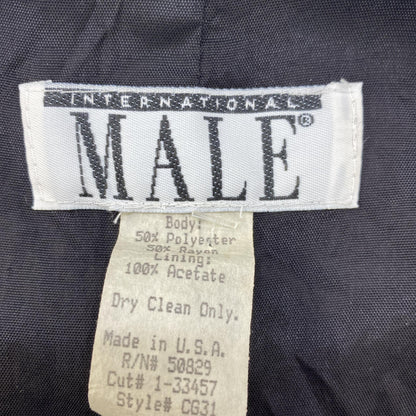 Vintage Black Solid Suit Vest