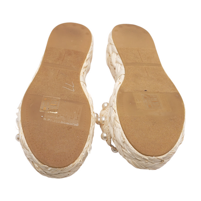 Ivory Wedged Sandals