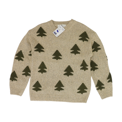 Beige Print Pullover Sweater