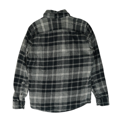 Gray Plaid Flannel Button Down