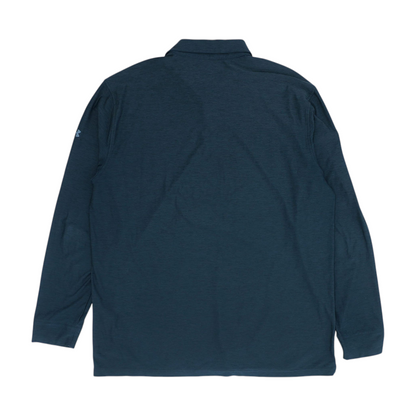 Black Solid Long Sleeve Polo