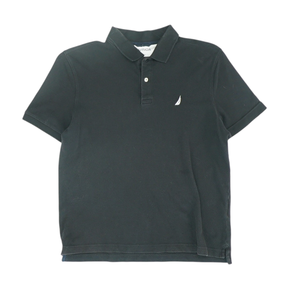 Black Solid Short Sleeve Polo