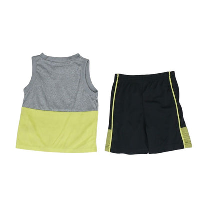 Gray Color Block Short Set