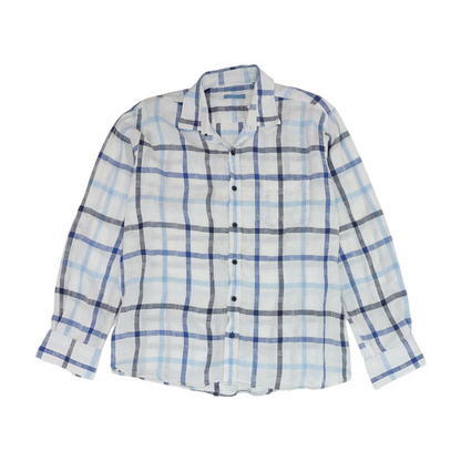 White Plaid Long Sleeve Button Down