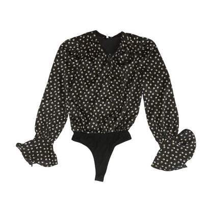 Black Floral Long Sleeve Blouse