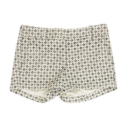 White Geometric Chino Shorts