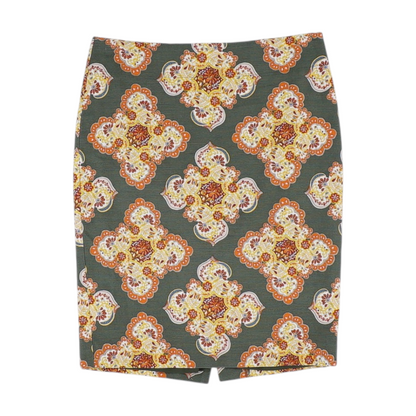 Green Print Mini Skirt