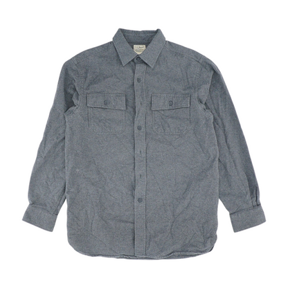 Gray Solid Flannel Button Down