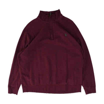Maroon Solid 1/4 Zip Pullover