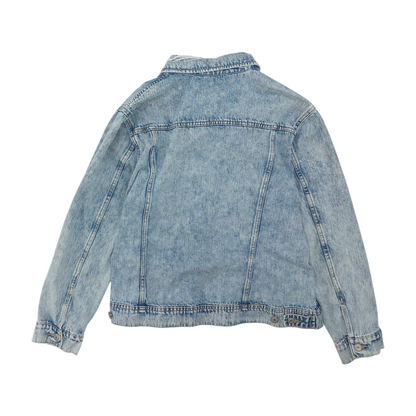 Blue Solid Denim Jacket