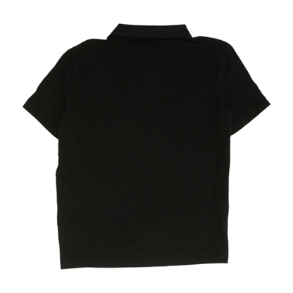 Black Solid Short Sleeve Polo