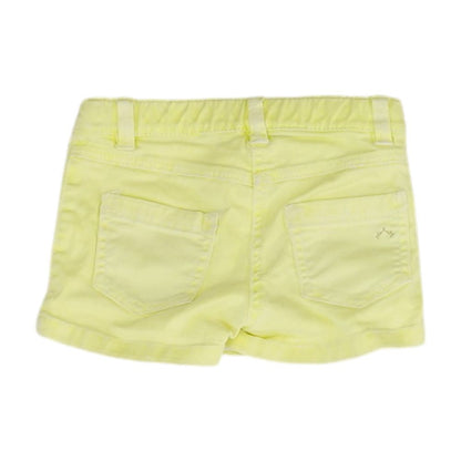 Neon Yellow Solid Denim Shorts