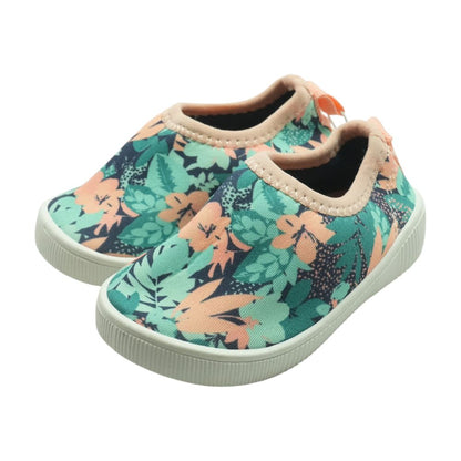 Green Floral Crib Shoes