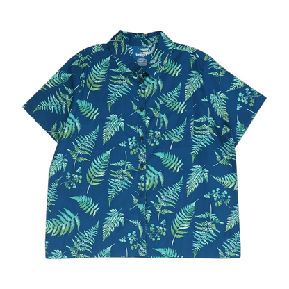 Navy Print Button Down