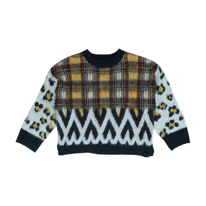 Multi Color Block Pullover Sweater