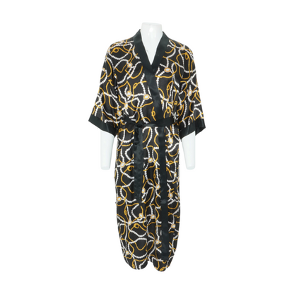 Vintage Black Graphic Robe