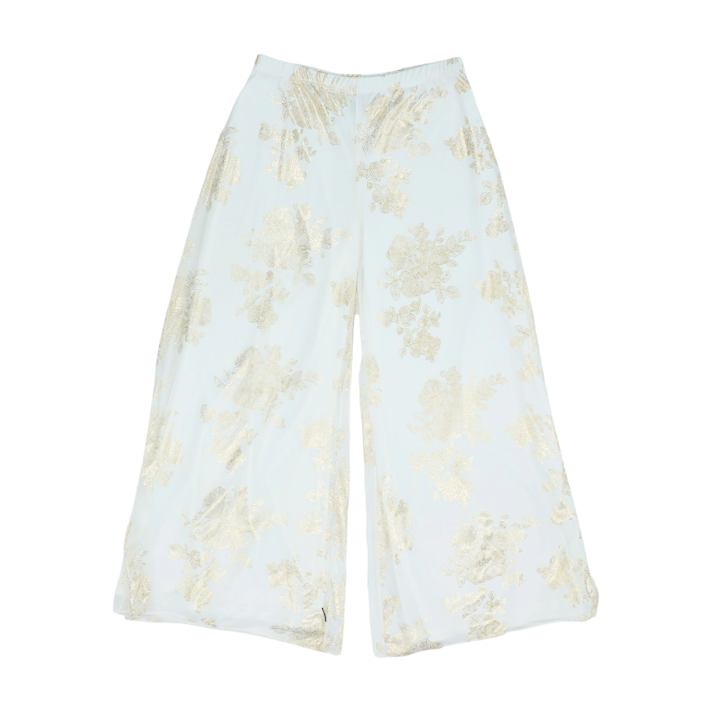 White Floral Pants