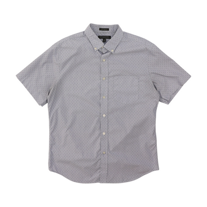Blue Polka Dot Short Sleeve Button Down