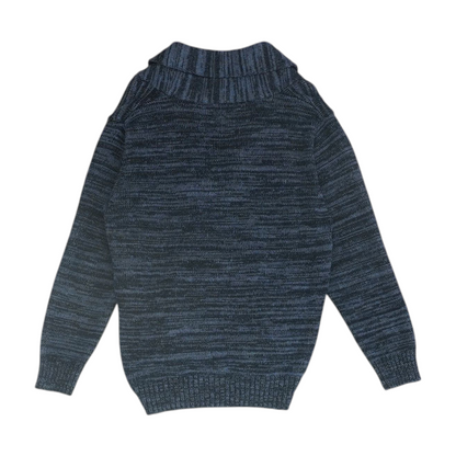 Navy Print Cardigan Sweater