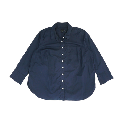 Navy Petite Button Down