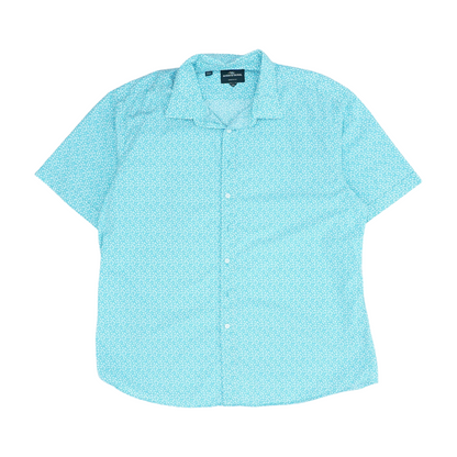 Blue Print Short Sleeve Button Down