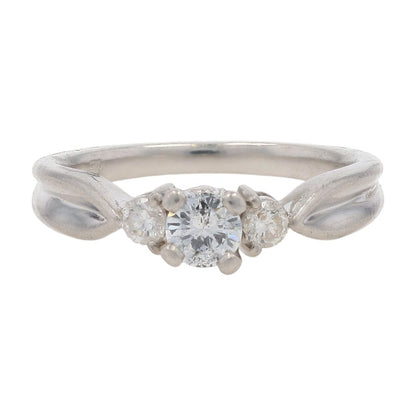 .33 Ct and .16 Ct Platinum Three Diamond Engagement Ring