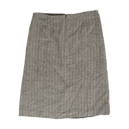 Brown Herringbone Mini Skirt
