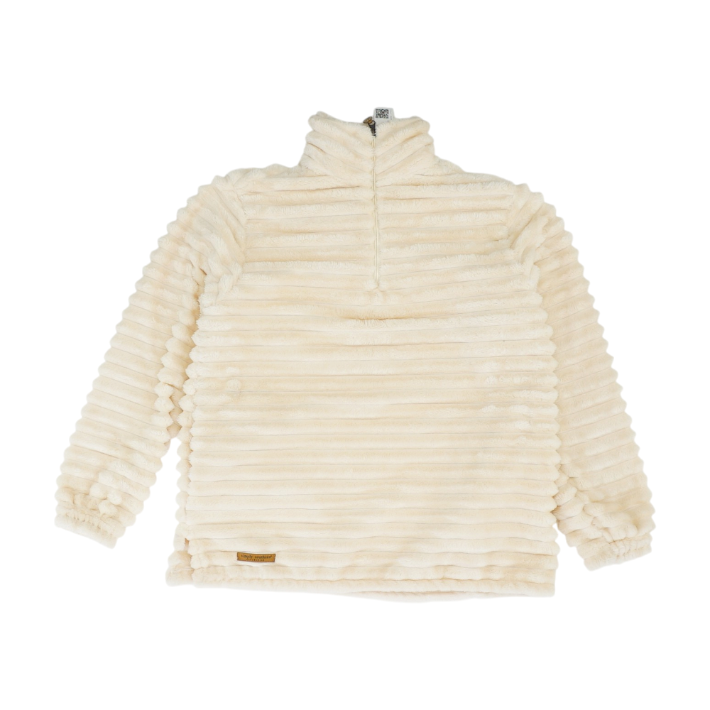 Cream Solid 1/4 Zip Pullover