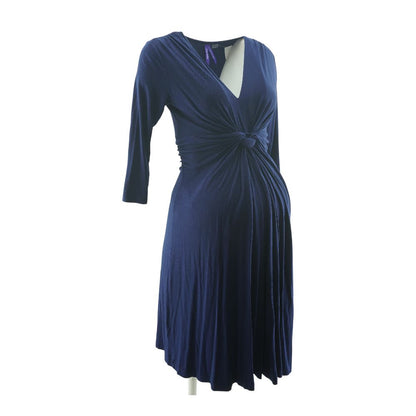 Navy Maternity Midi Dress