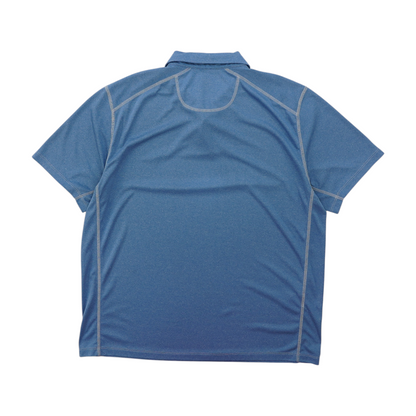 Blue Solid Short Sleeve Polo