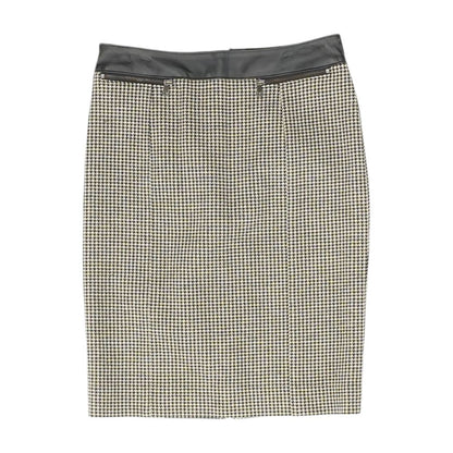 Black Houndstooth Midi Skirt